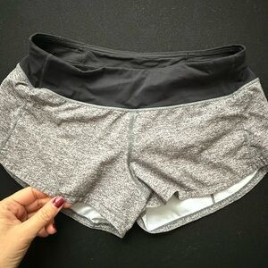 Lululemon Women's Gray and Black Athletic Running Shorts XS